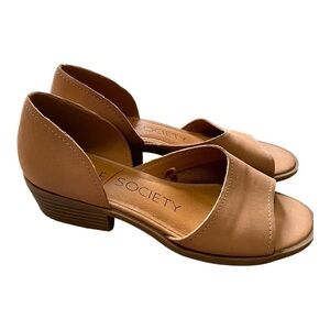 Sole Society So-Sefia Leather Tan Sandals Size 8.5